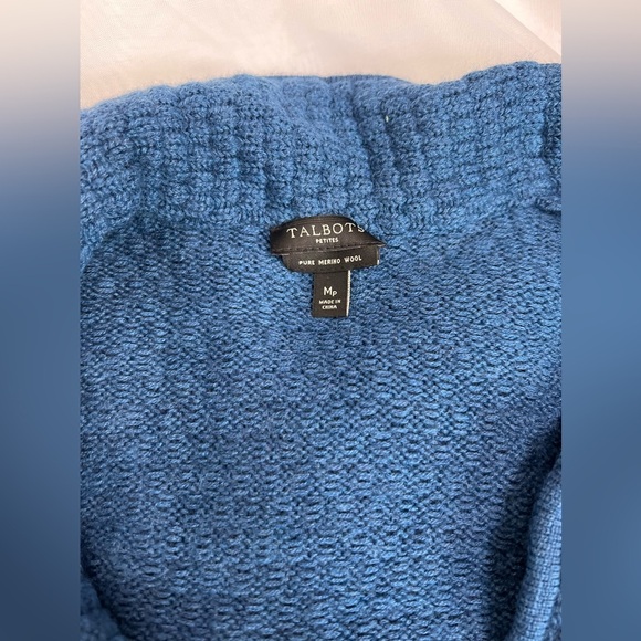 Talbots Sweater Blazer Women's Medium Blue Wool Knit Medium - Picture 6 of 11